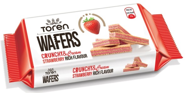 TOREN WAFERS STRAWBERRY CREAM WAFER 55 GR 24 * 6