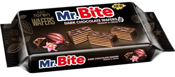 MR.BITE DARK CHOCOLATE COATED WAFER WITH COCOA CREAM 38 GR 24 * 6