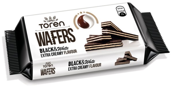 TOREN WAFERS BLACK&WHITE CREAM WAFER 55 GR 24 * 6