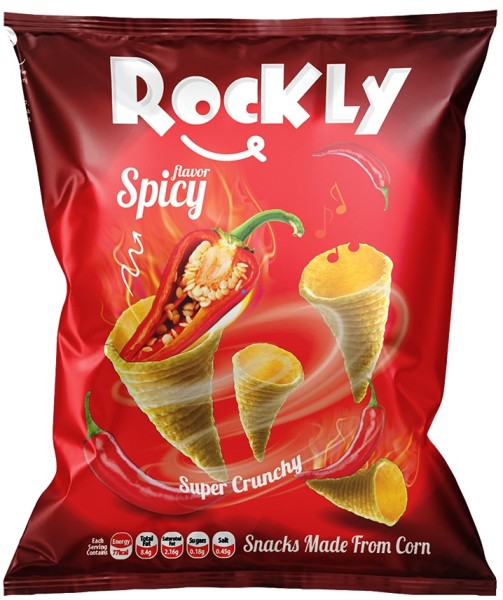 Rockly Chips Spicy Flavored 18 g x 108 Stk