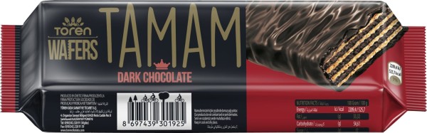 TAMAM DARK CHOCOLATE COATED WAFER WITH HAZELNUT CREAM 42 GR 24 * 6