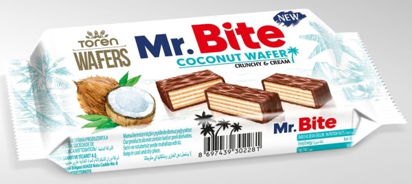 MR.BITE MILK CHOCOLATE COATED WAFER WITH COCONUT CREAM 38 GR 24 * 6