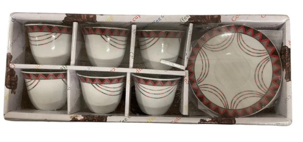 Traditional Coffee Cup- Finjal Set 6pcs with place and spon