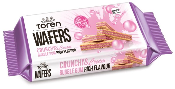 TOREN WAFERS BUBBLE GUM CREAM WAFER 55 GR 24 * 6